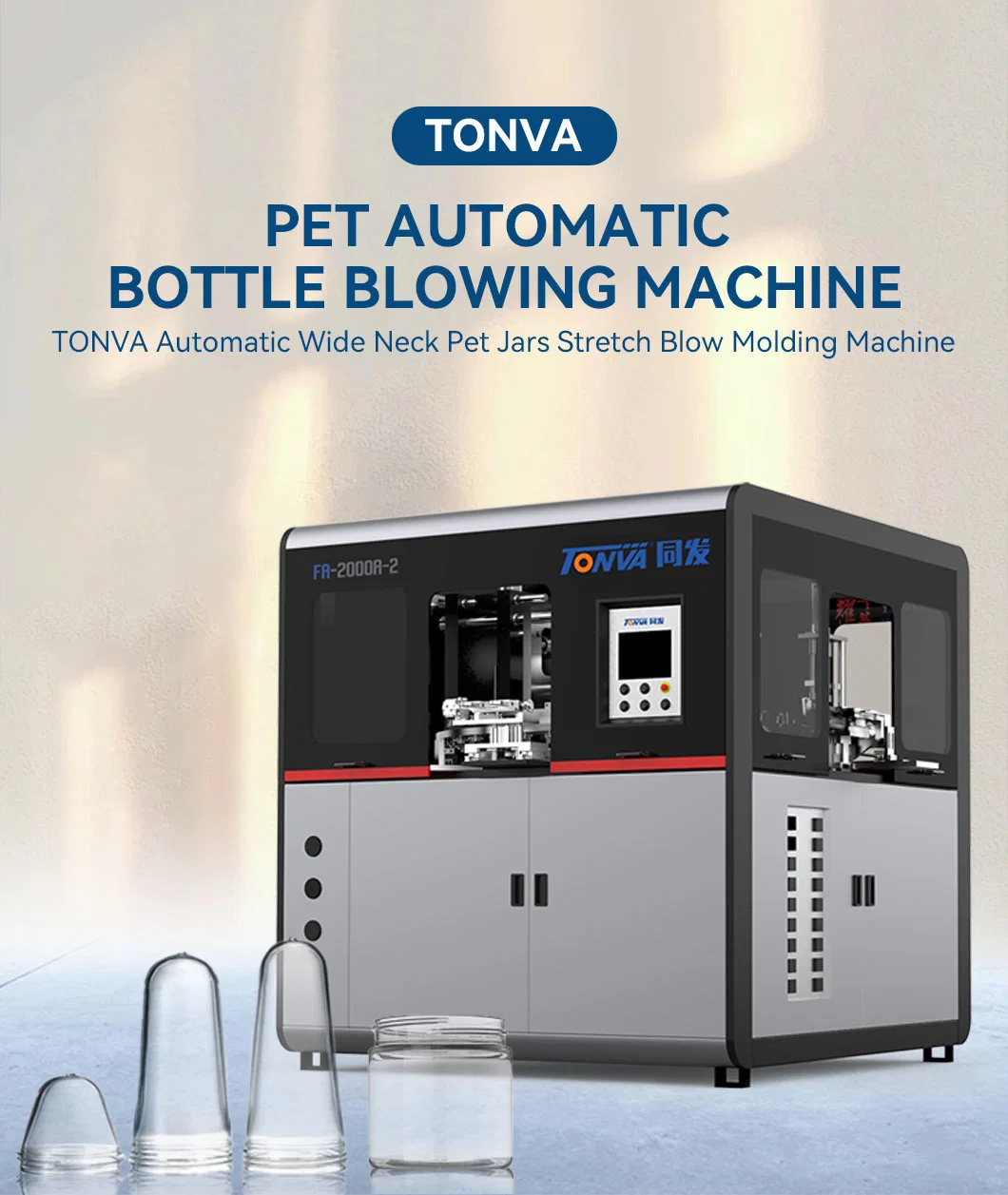 TONVA 2 Cavity Automatic PET Jar Bottle Blow Molding Making Machine